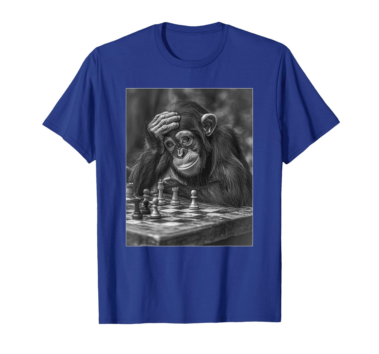 Funny Chimpanzee Playing Chess, Cool Monkey Chess Lover T-Shirt