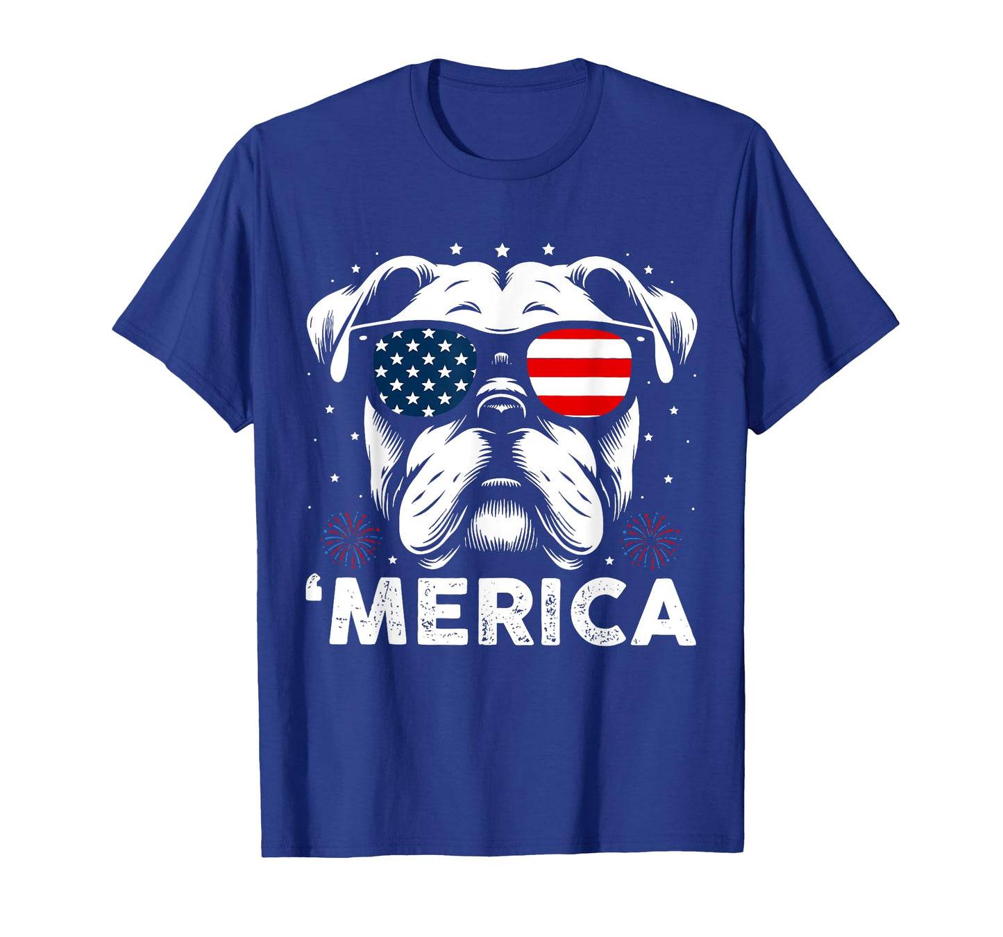 English Bulldog Dog Merica Patriotic USA Flag 4th Of July T-Shirt