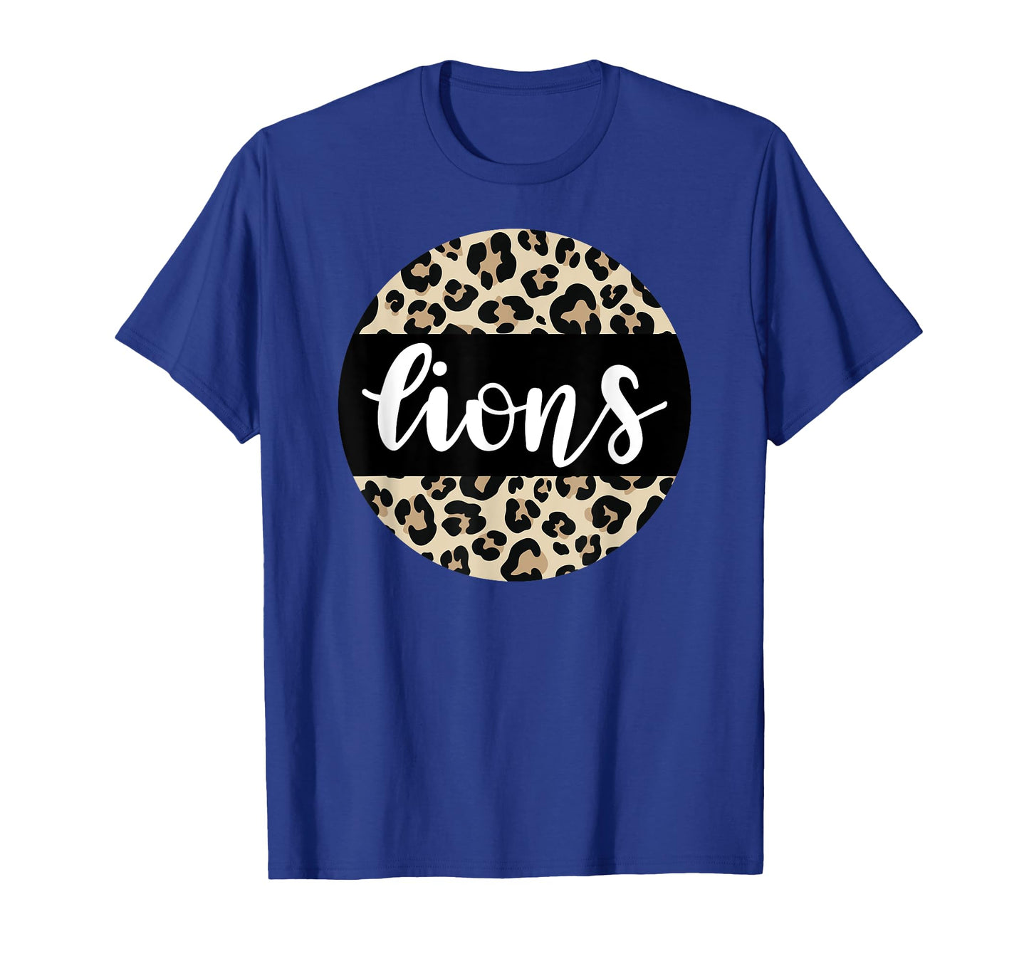 Leopard Print Lions Team Mascot School Spirit Game Night T-Shirt