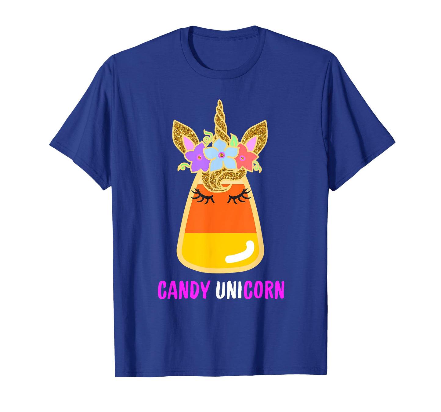 Unicorn Candy Corn Halloween Trick Or Treat Party Girl Gifts T-Shirt