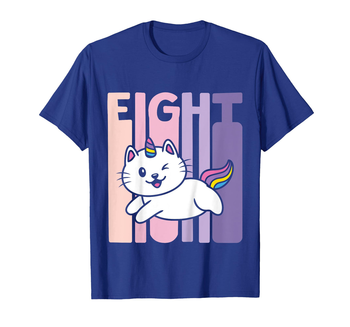 8 Year Old Cute Caticorn Cat Unicorn Birthday Girl B-day T-Shirt