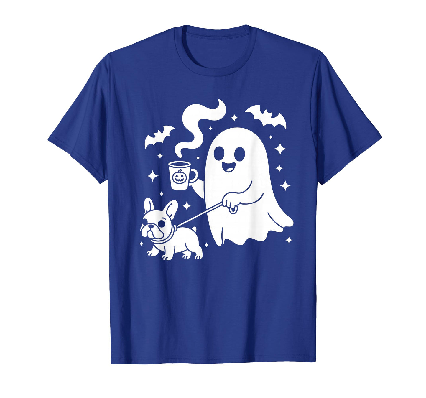 Ghost Walking Dog French Bulldog Coffee Halloween Costume T-Shirt