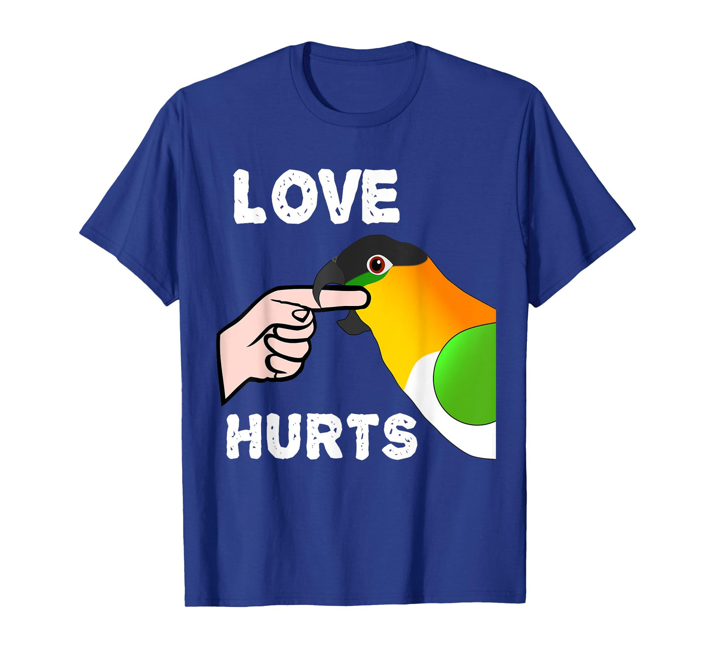 Black Headed Caique Parrot Love Hurts T-Shirt