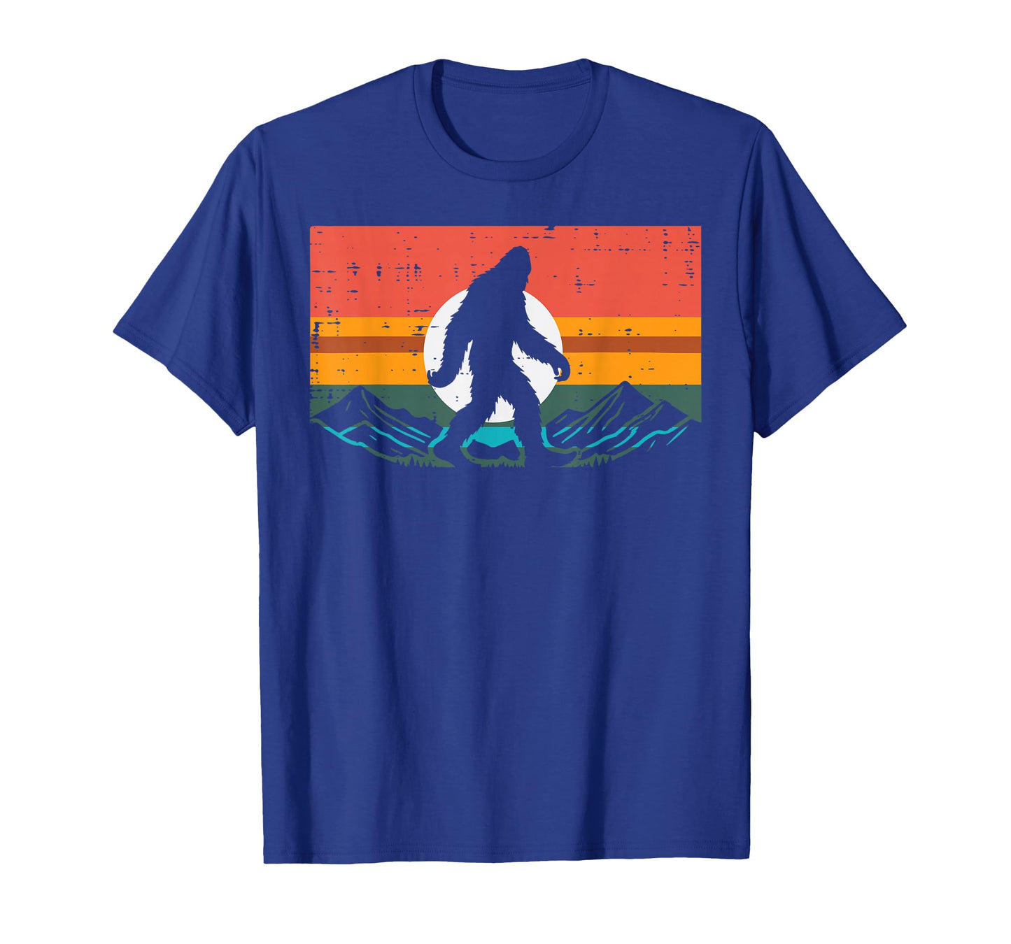 Bigfoot Sun Mountains Sunset Retro Sasquatch Men Women Kids T-Shirt
