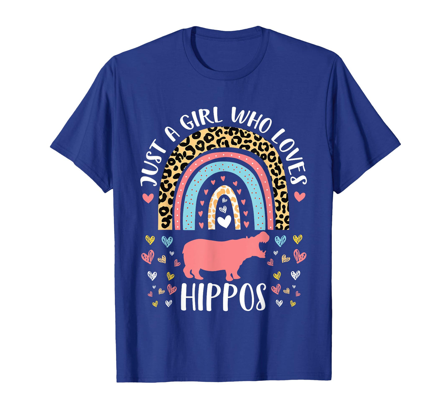 I'm Just A Girl Who Loves Hippos Heart Funny Hippo Lover T-Shirt