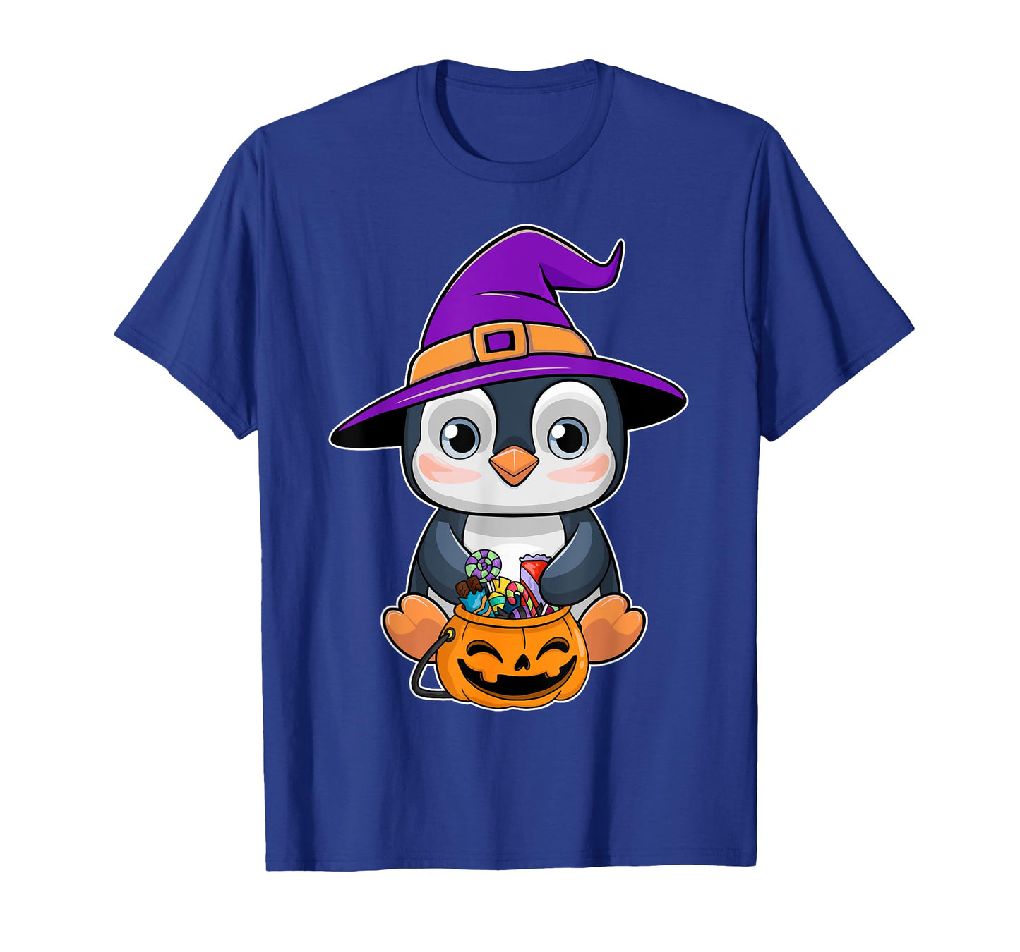 Penguin Halloween Witch Hat Pumpkin Penguin Halloween T-Shirt