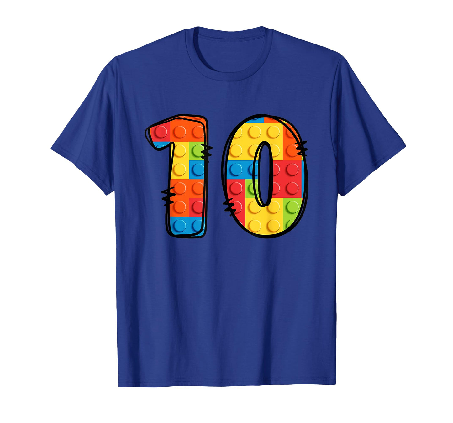10 Year Old Blocks Building Master Builder 10th Birthday T-Shirt