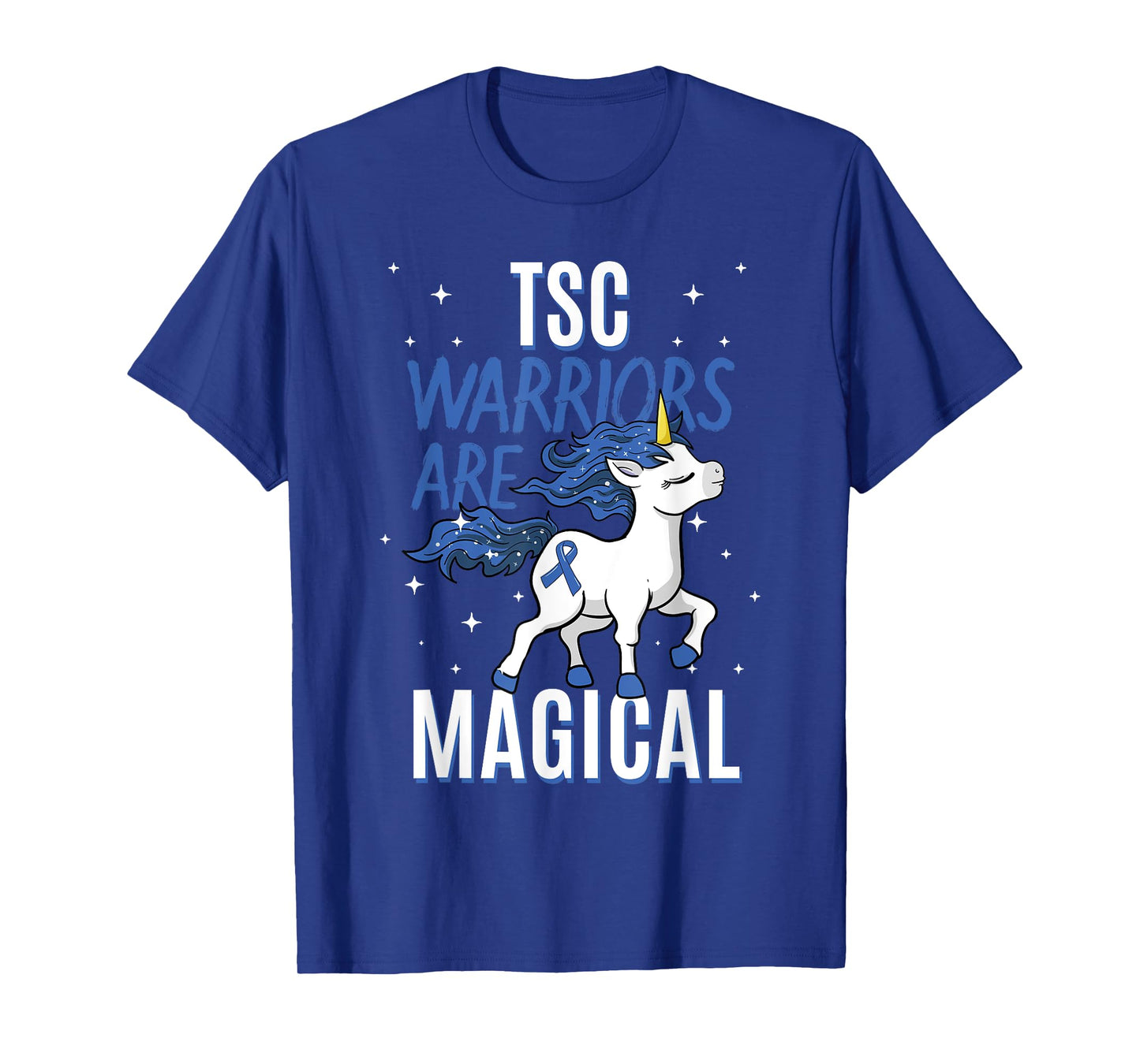 Tuberous Sclerosis Complex TSC Magical Unicorn Blue Ribbon T-Shirt