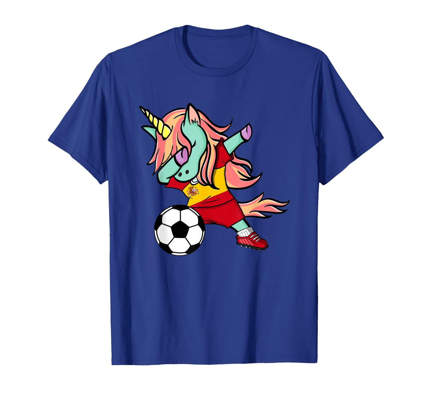 Dabbing Unicorn Soccer Spain Jersey Shirt Spanish Football T-Shirt