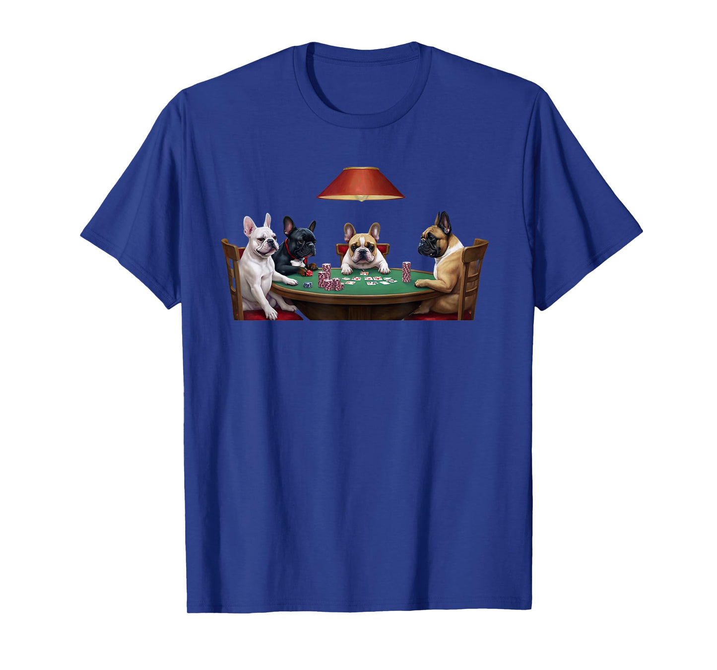 French Bulldogs Playing Poker Classic Artwork Cards Puppies T-Shirt