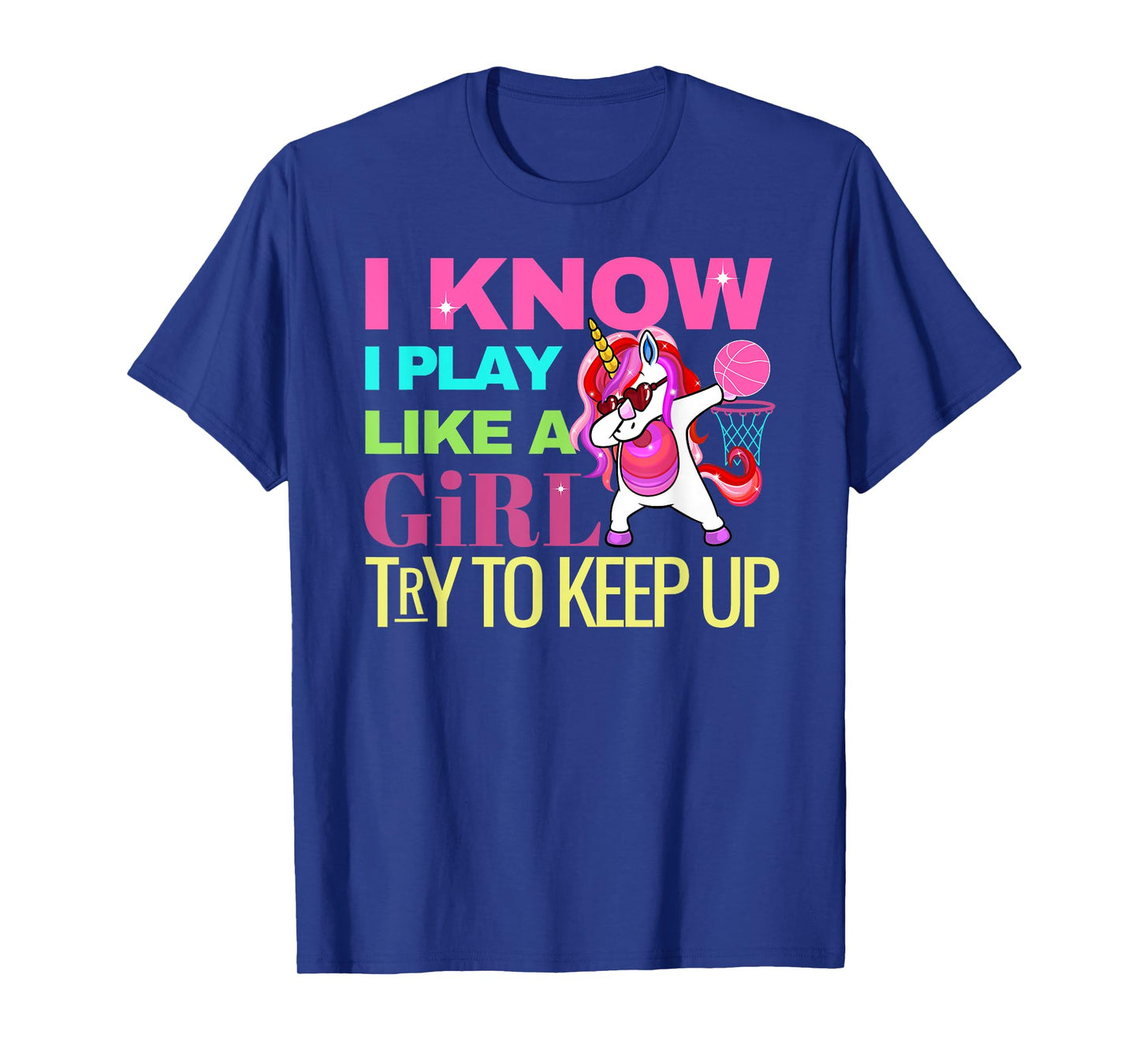 Envy Design Girls Basketball Tee's Dabbing Unicorn Gift Girls T-Shirt