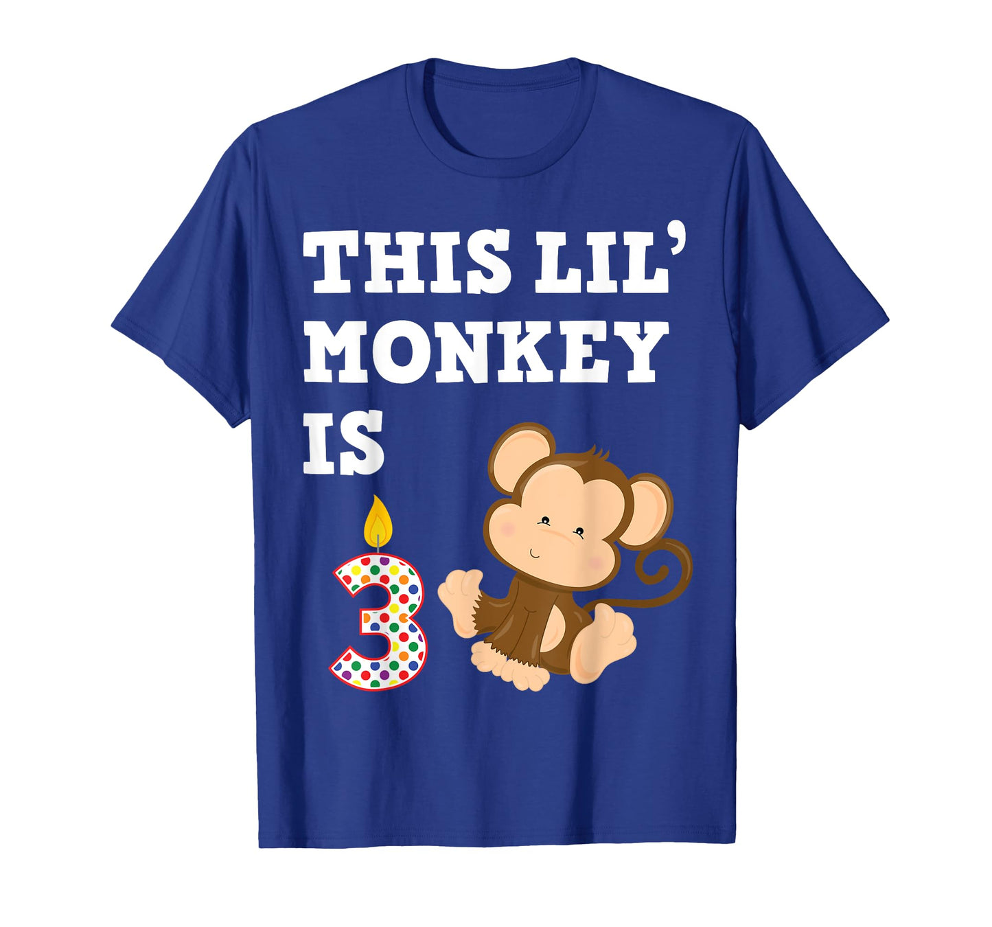Cartoon Monkey Party Birthday 3 Year Old 3rd B-Day for Kids T-Shirt