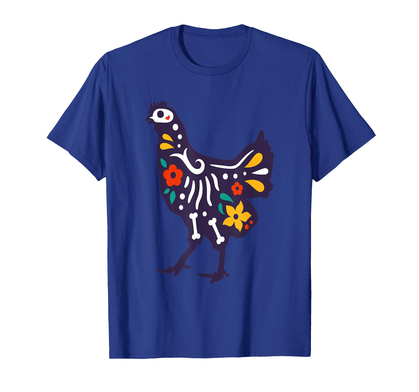 Cute Sugar Skull Day Dead Chicken Colorful Farm Lover T-Shirt