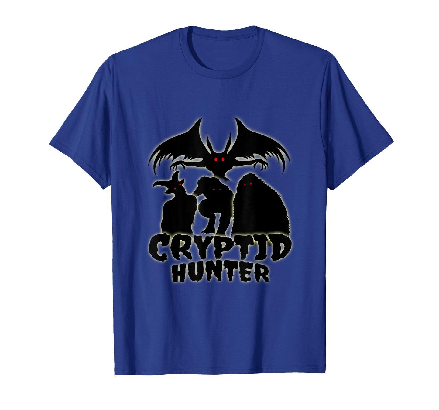 Cryptid Hunter with Goatman Memo Mothman T-Shirt