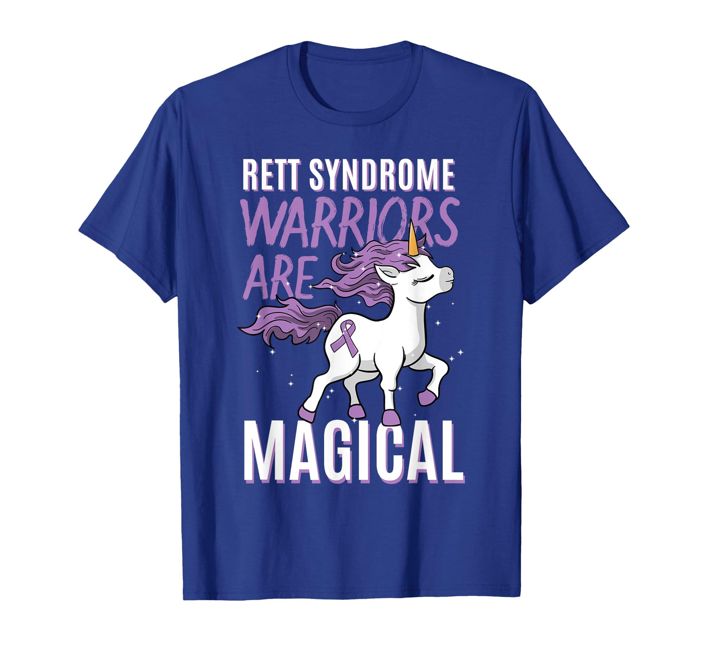 Rett Syndrome Awareness RTT Warrior Purple Ribbon Unicorn T-Shirt