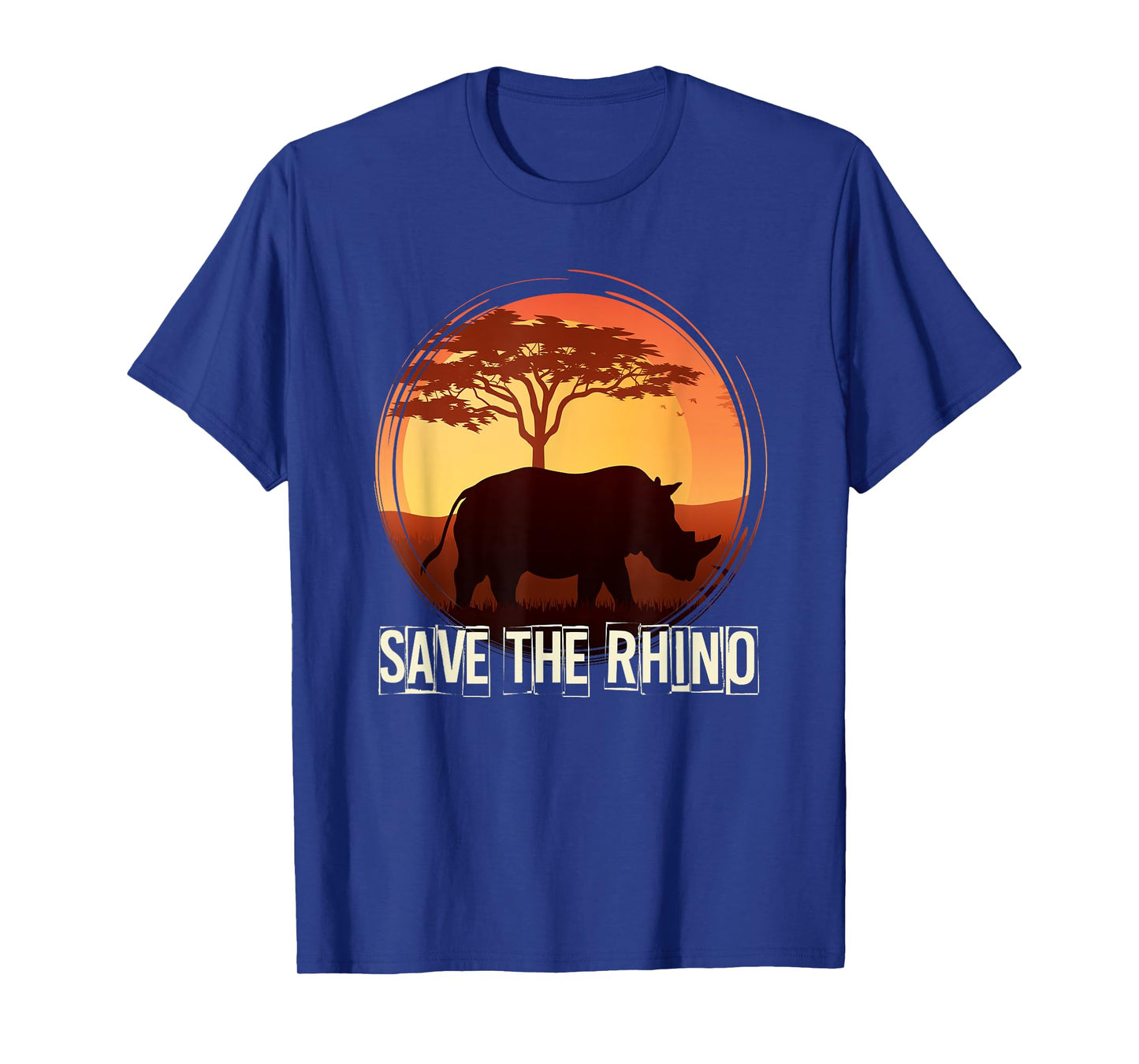 Africa Zoo Keeper Rhinoceros Tees Unisex-Adults Black Animal Pattern T-Shirt Small