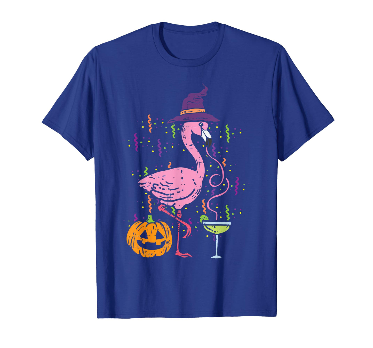Flamingo Witch Happy Halloween Funny Costume Bird Women T-Shirt