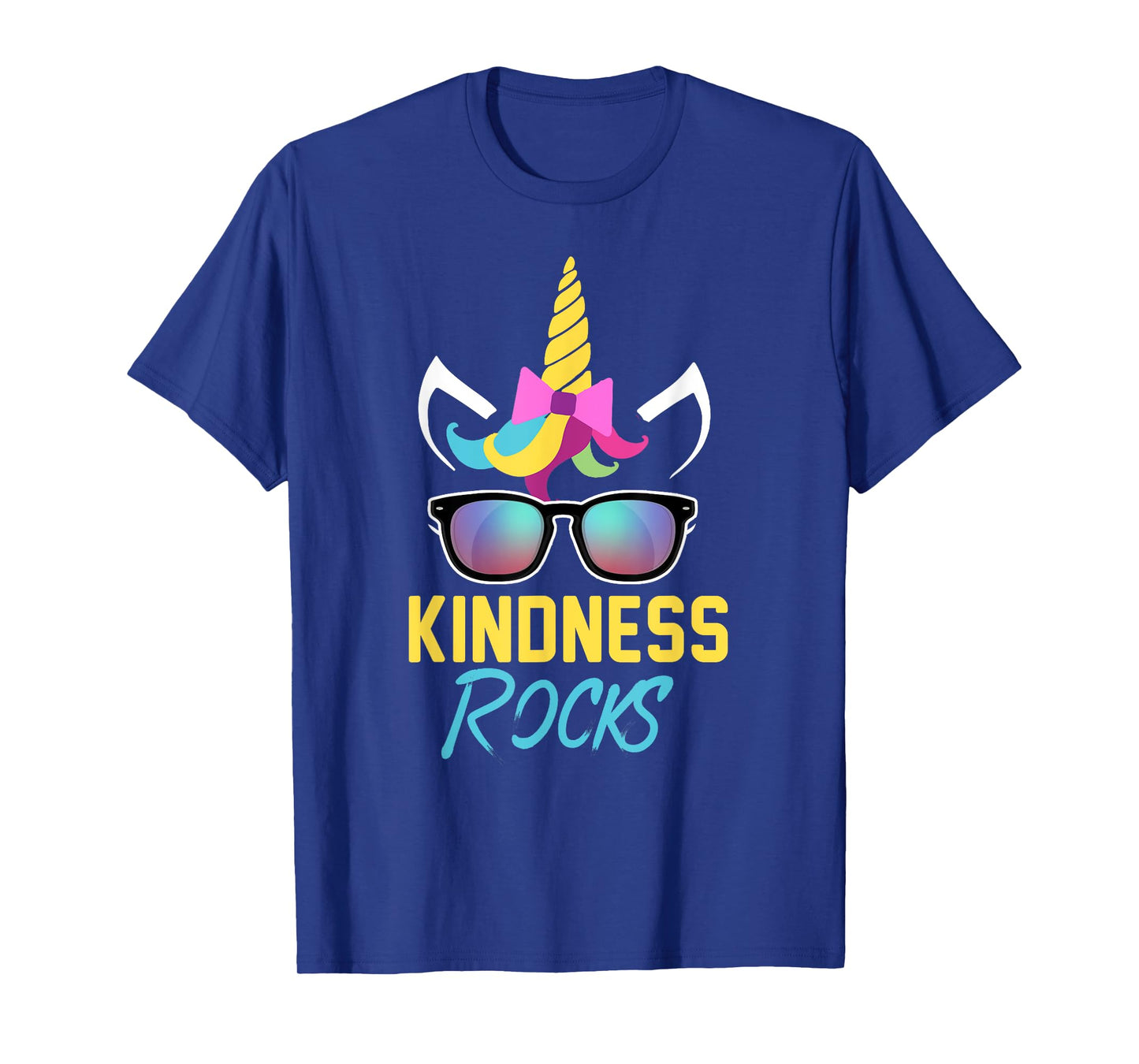 Kindness Rocks Anti Bullying Rainbow Unicorn Sunglasses Gift T-Shirt