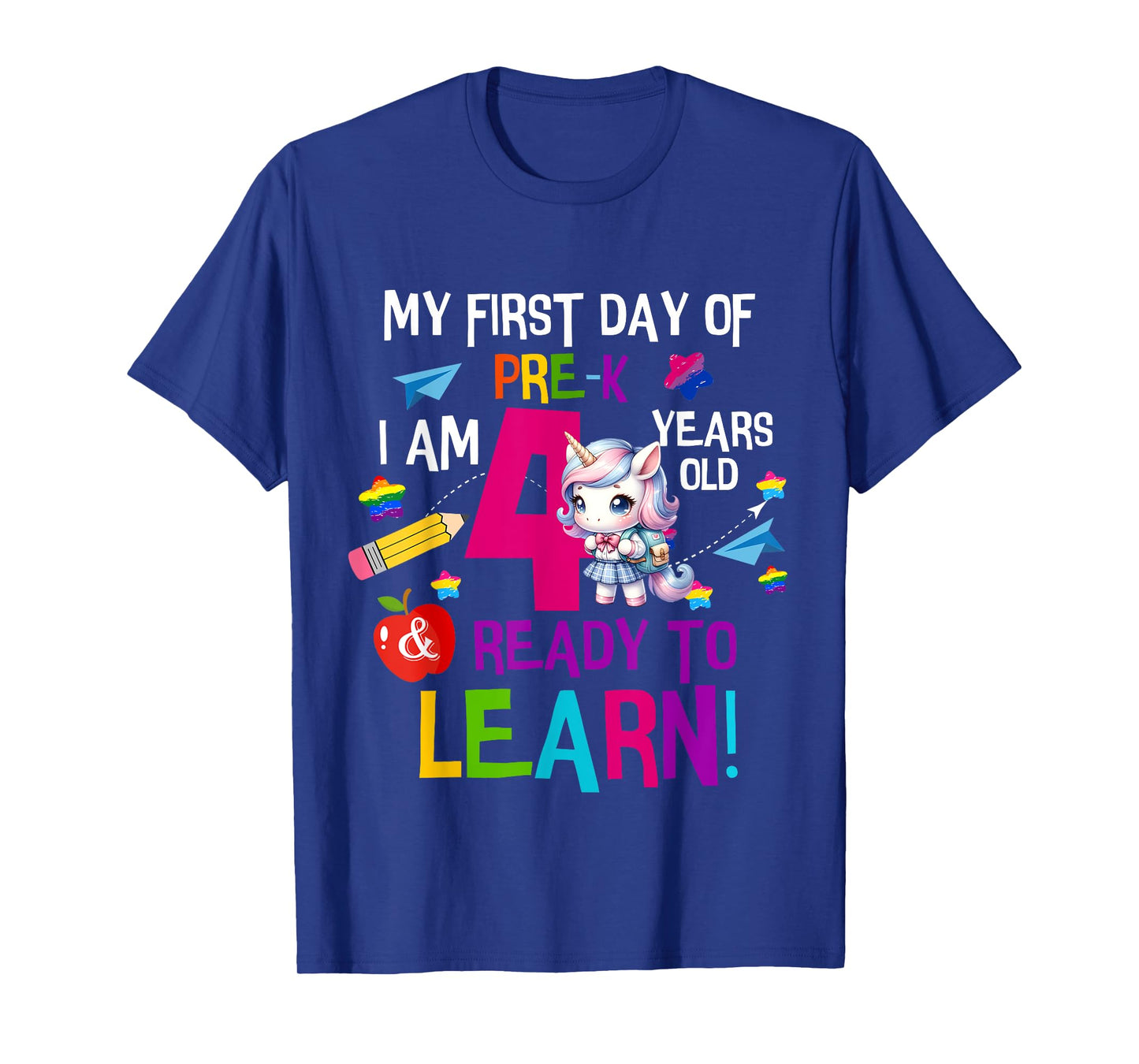 Cute My First Day Of Pre K I Am 4 Years Old Girls Kids Boys T-Shirt