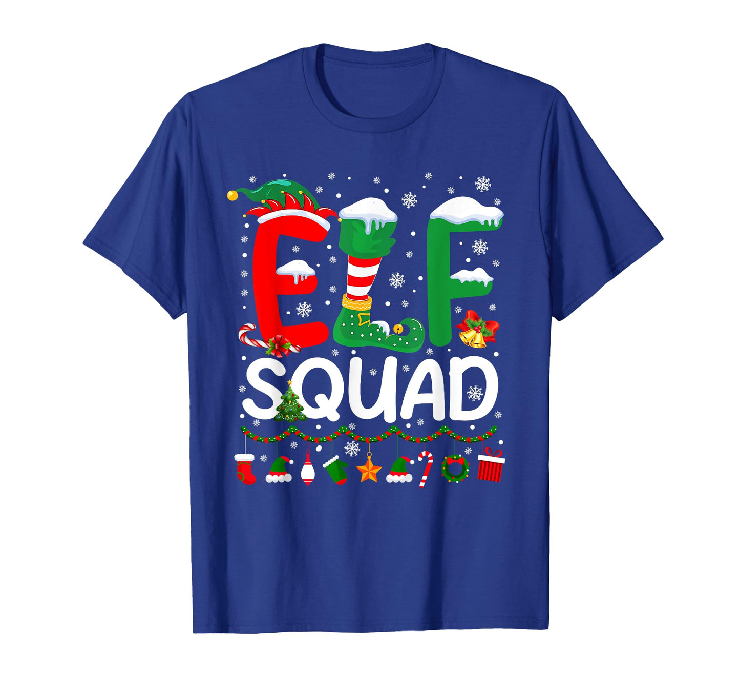 Elf Squad Christmas Family Matching Pajamas Kids Funny Xmas T-Shirt