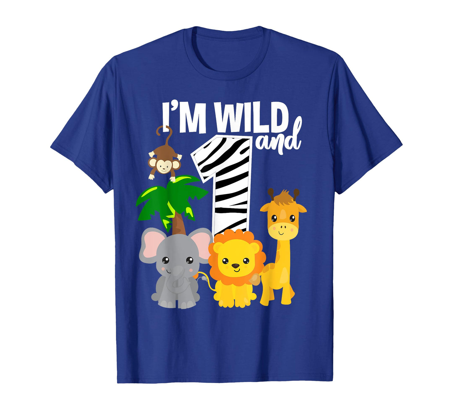 I'm Wild and 1 Zoo Theme Birthday Shirt Safari Jungle Animal T-Shirt