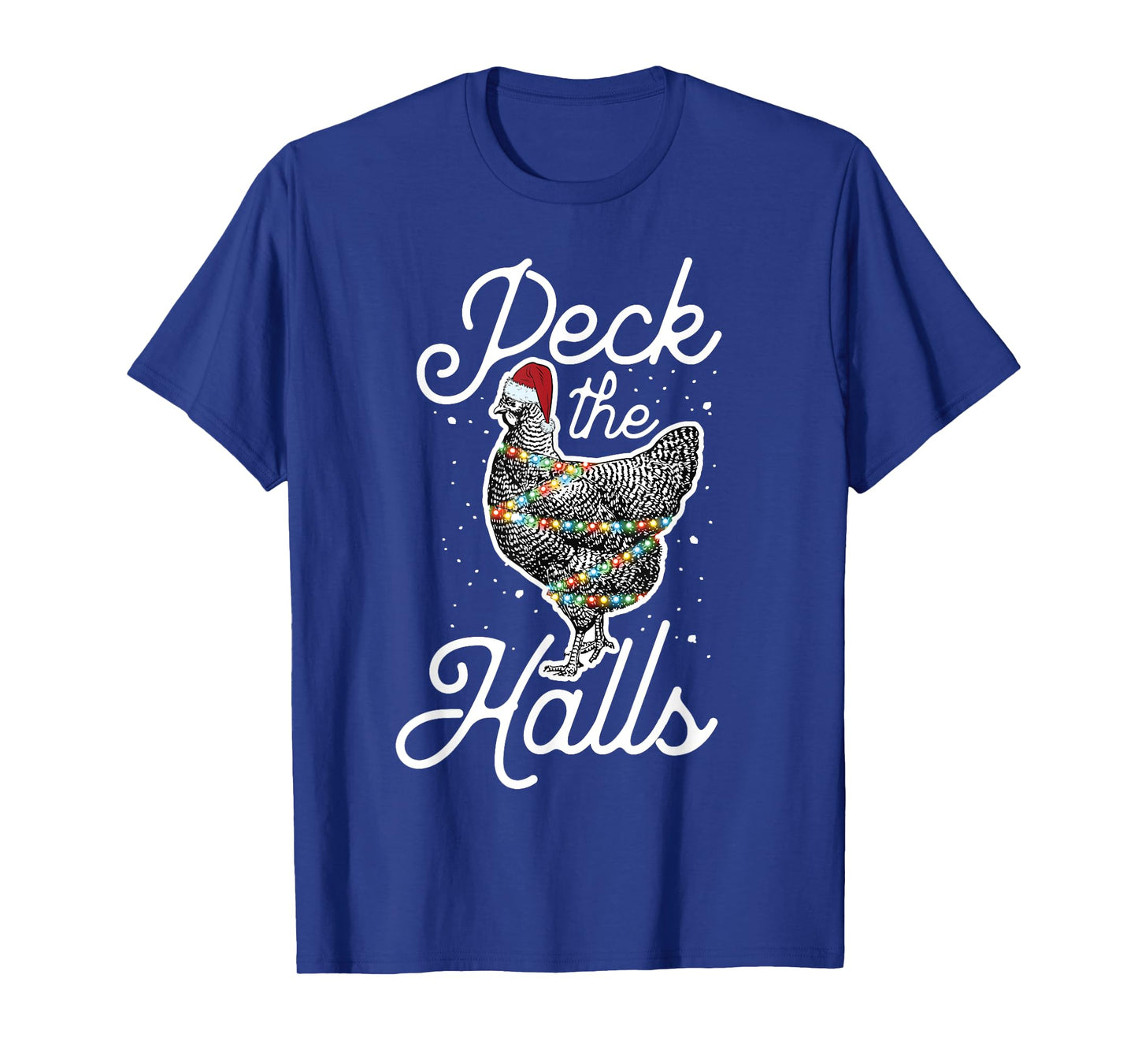 Peck The Halls | Cute Christmas Chicken T-Shirt