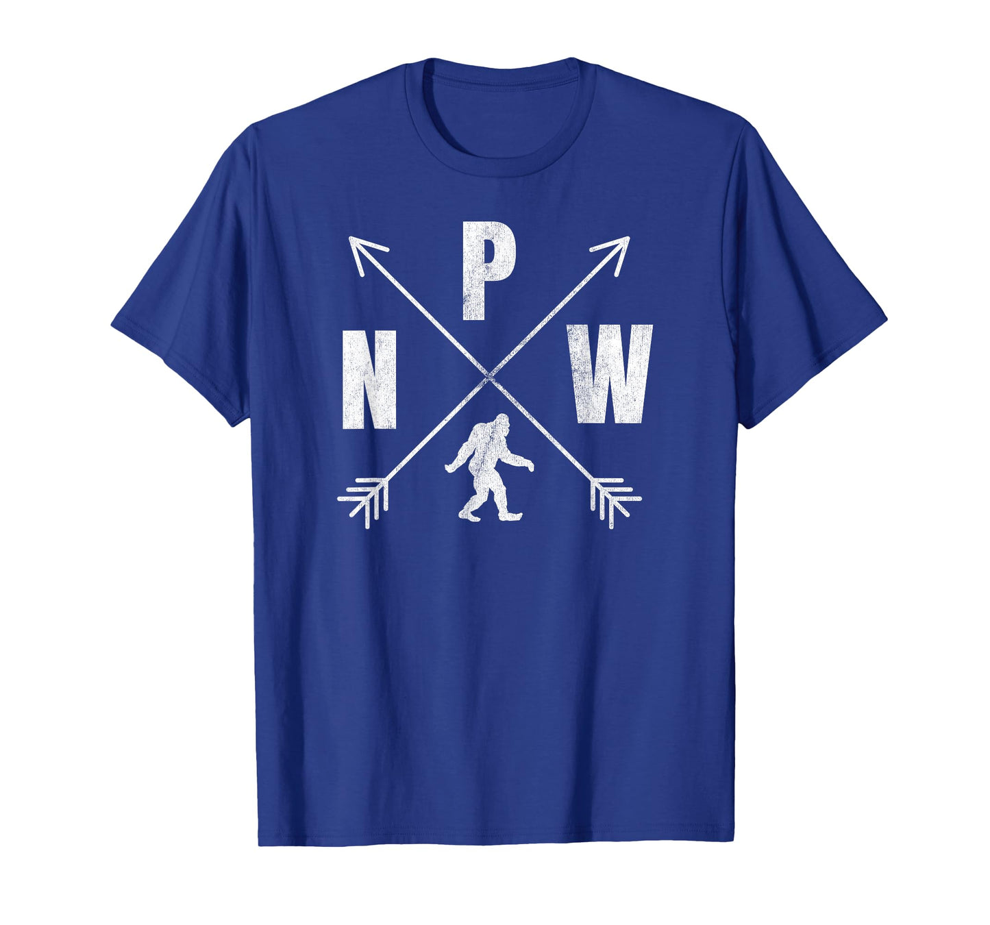 Bigfoot Sasquatch PNW Logo Compass Crossed Arrows Distressed T-Shirt