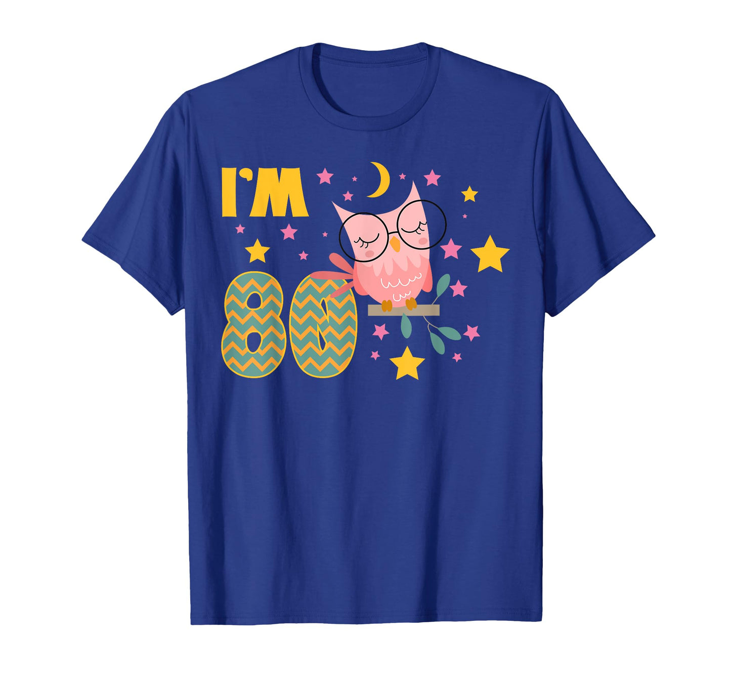 Owl 80th Birthday Nature Lover Birdwatcher Wildlife Party T-Shirt