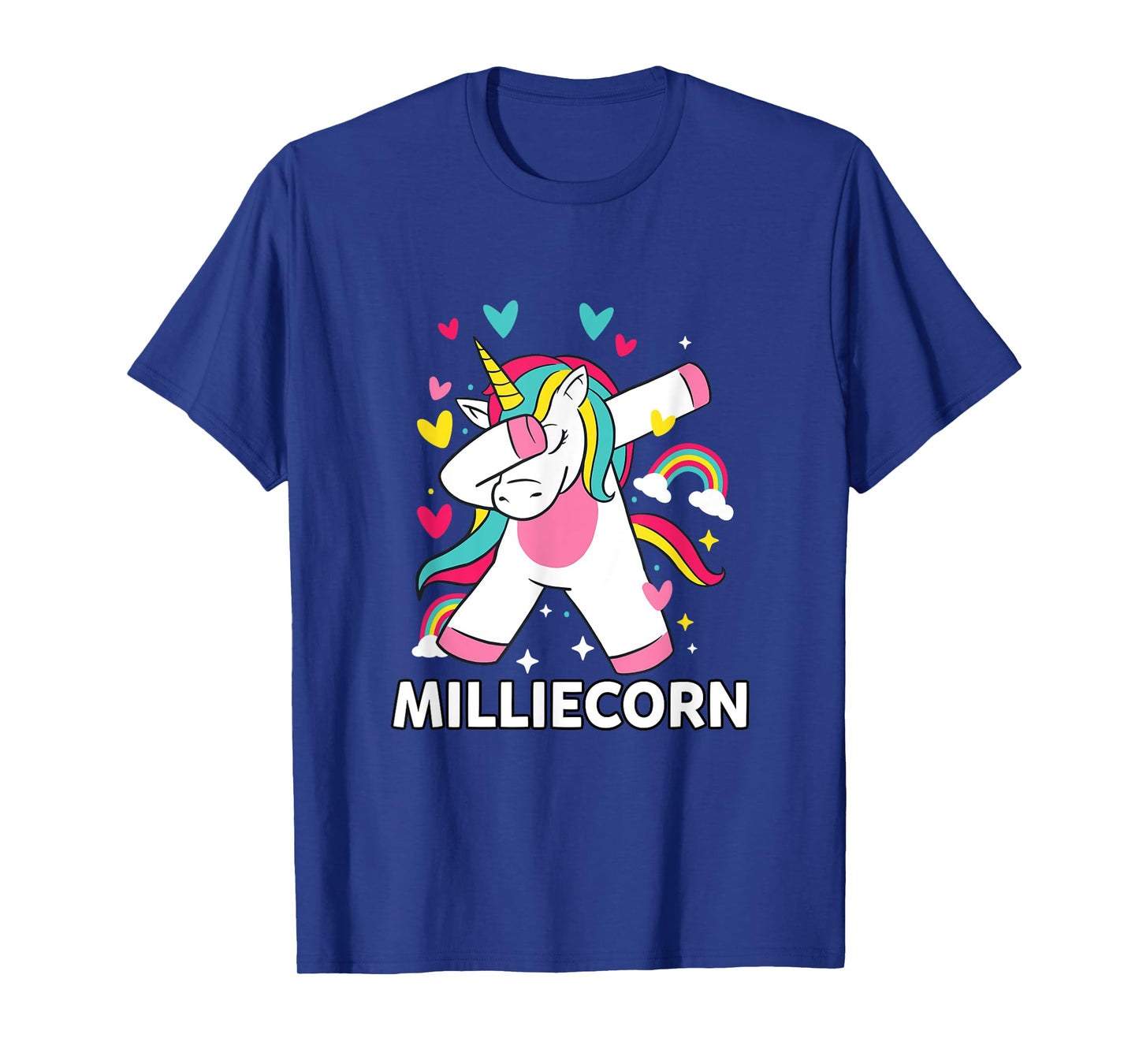 Milliecorn Personalised Name Dabbing Unicorn Millie T-Shirt