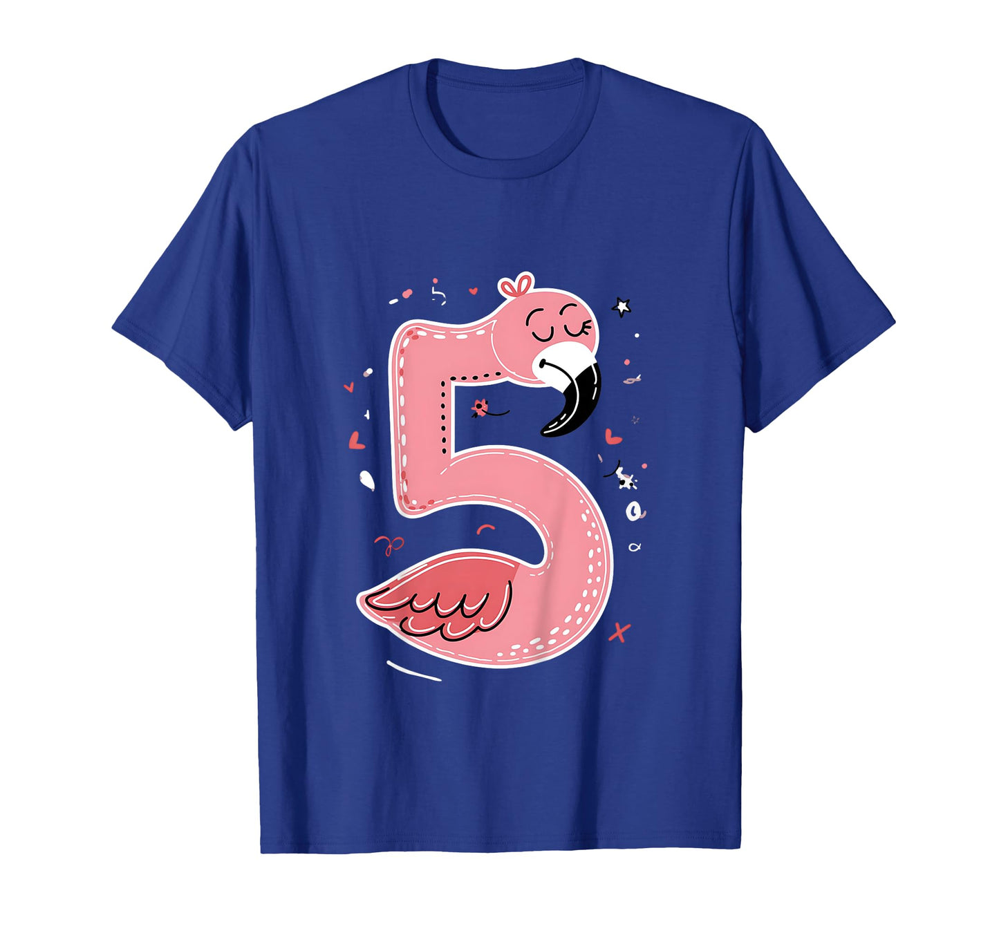Celebrate 5 Years Old Party For Flamingo Birthday Girl T-Shirt