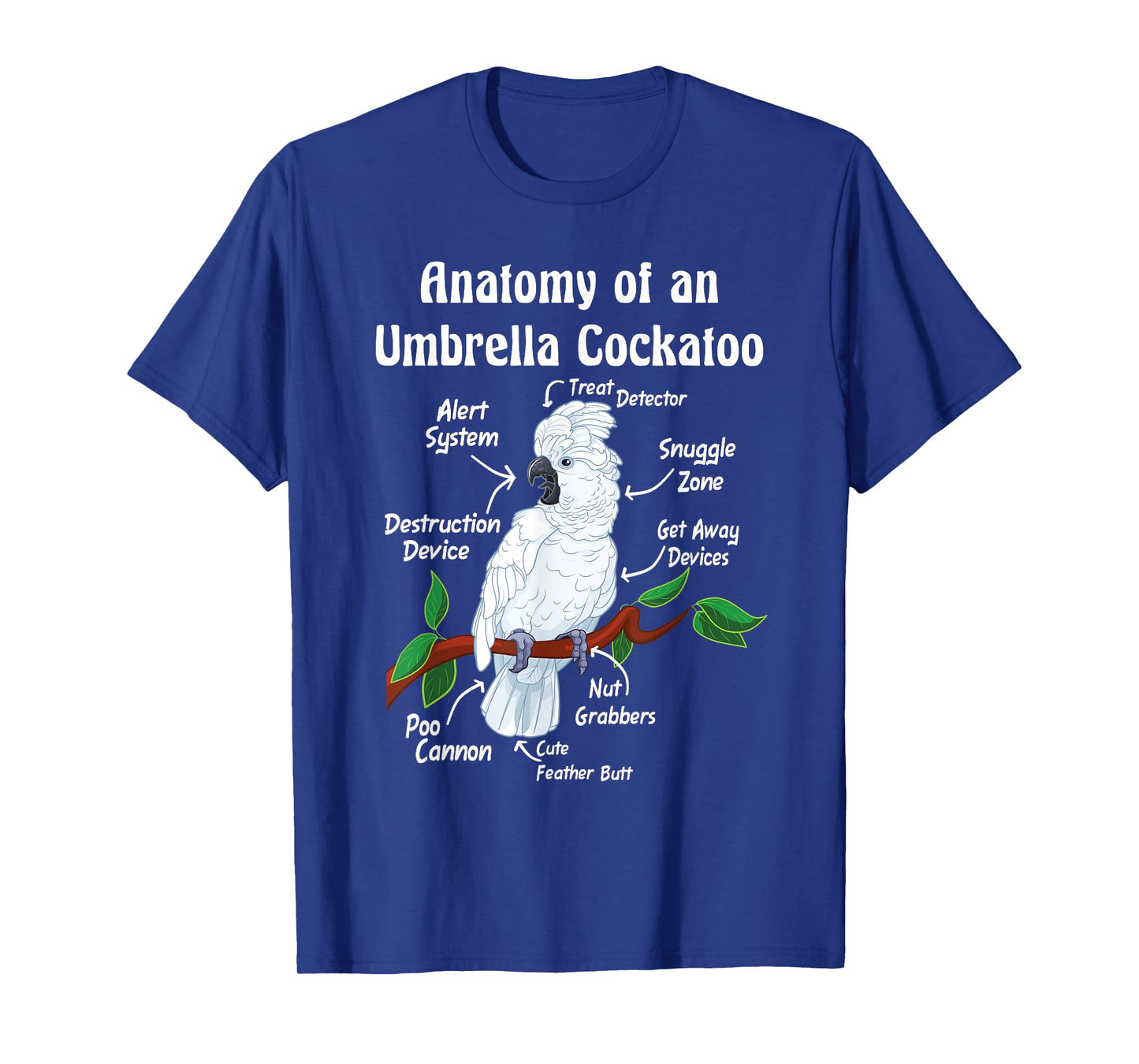 Parrot Anatomy Designs Anatomy of an Umbrella Cockatoo Unisex-Adults, Kids T-Shirt