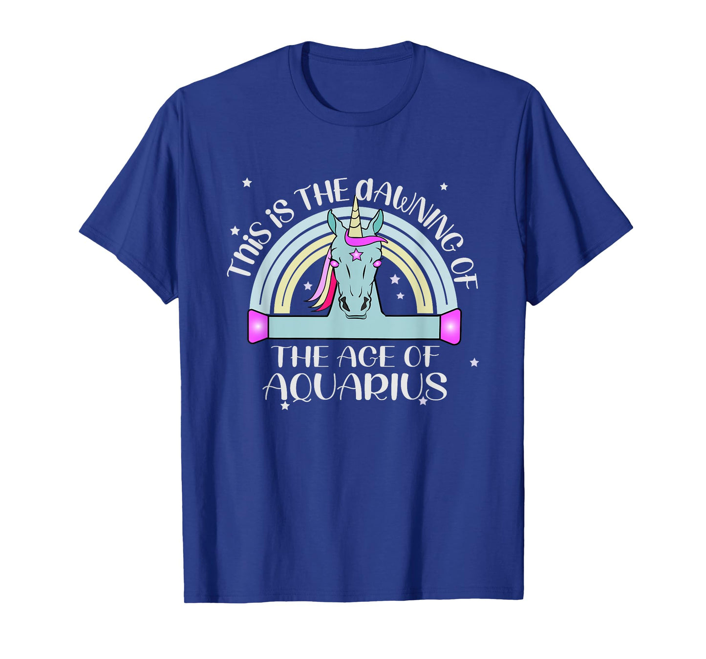Dawning of Age of Aquarius is January 20th Unicorn in Space T-Shirt