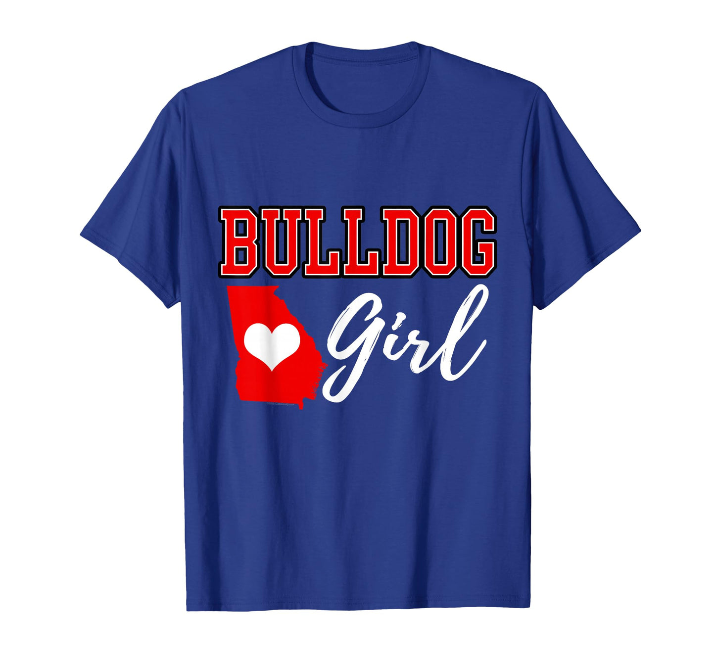 Bulldog Girl Heart Map Shape Souvenir Gift for Women T-Shirt