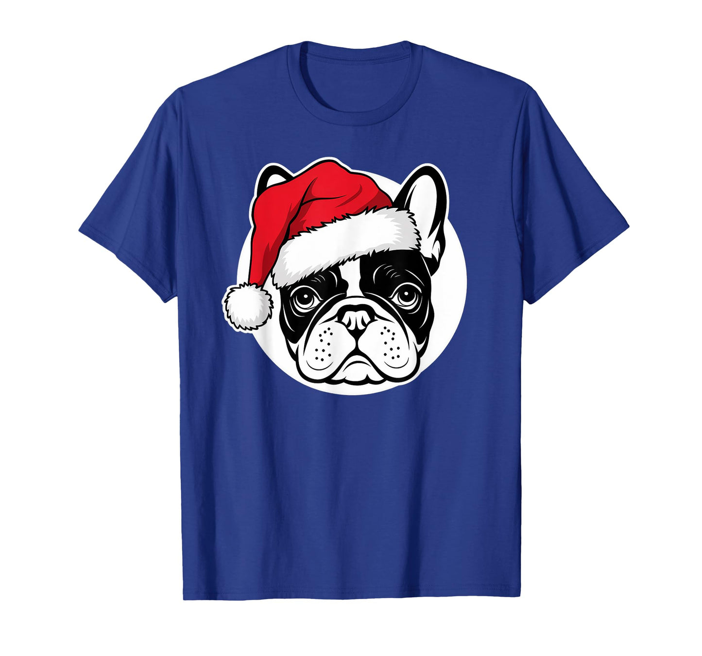 Joyful Frenchie Santa Dog on French Bulldog Christmas T-Shirt