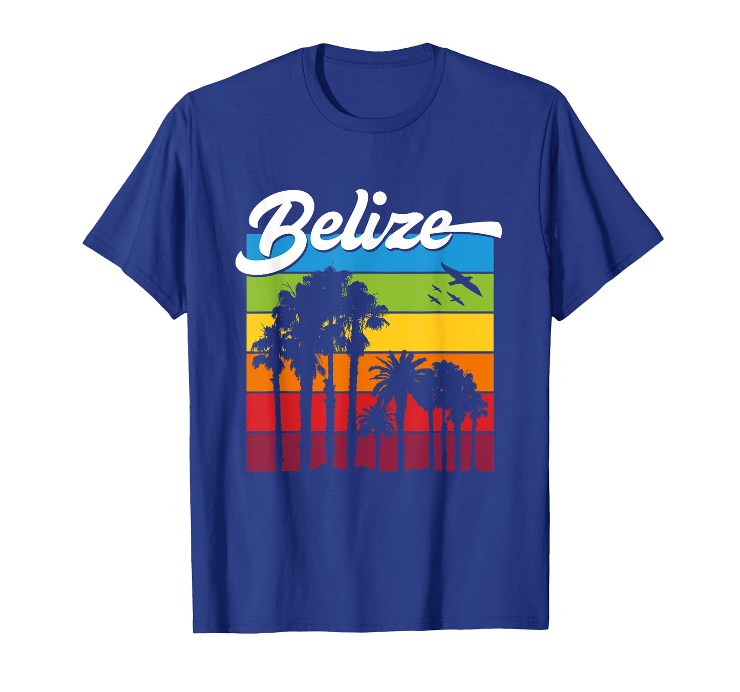 Rainbow Belize Souvenir T-Shirt Palm Trees Tropical Vacation