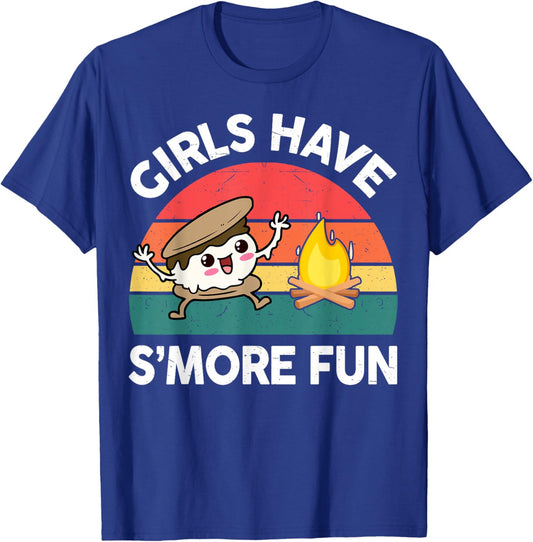 Funny Camping Girl Have Smore Fun Kids Women Happy Camper T-Shirt