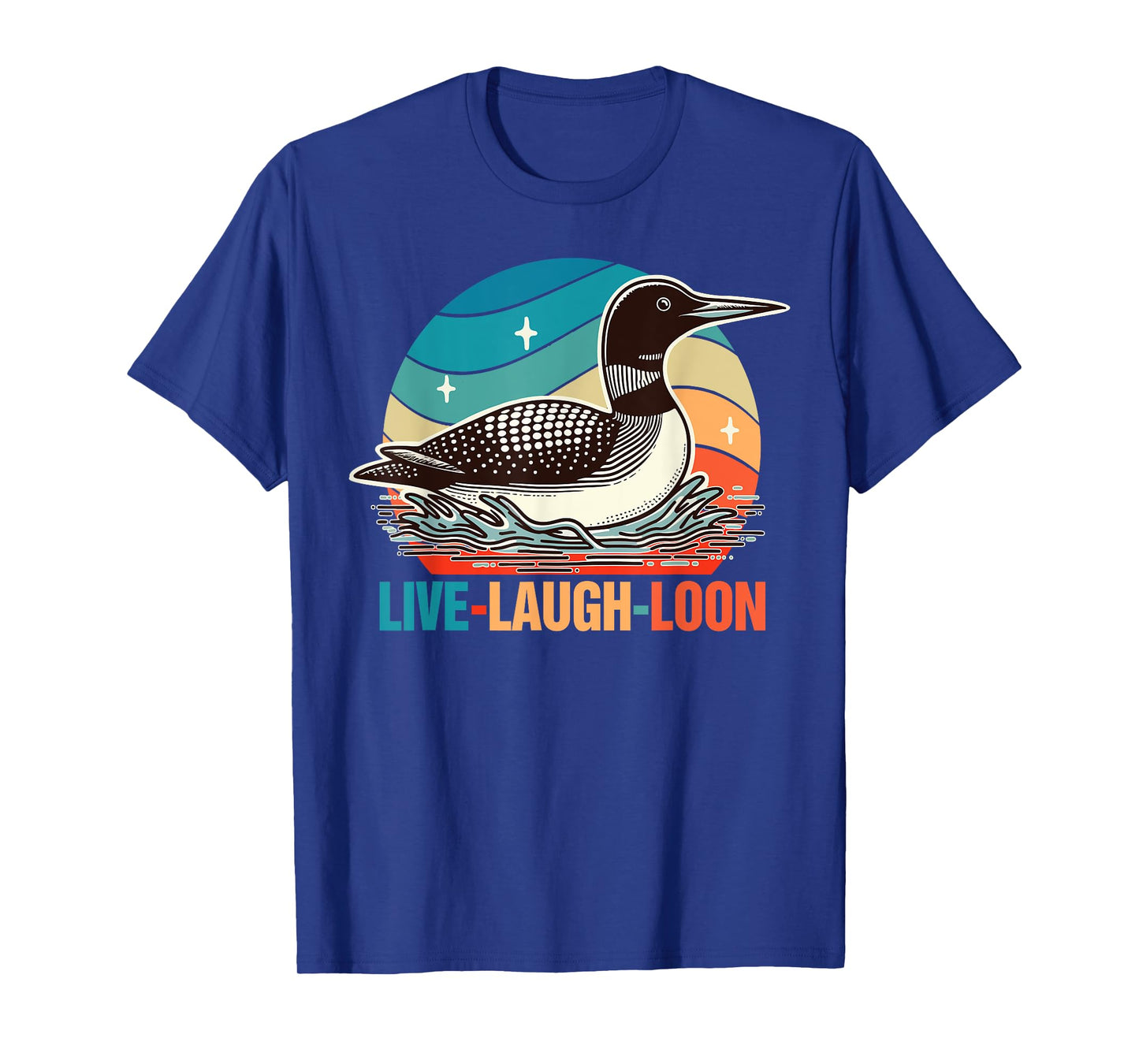 Funny Birds Mom Retro Vintage Outfits Common Loon Bird Lover Bird Watching Lives Laugh Loon T-Shirt, Small, Black