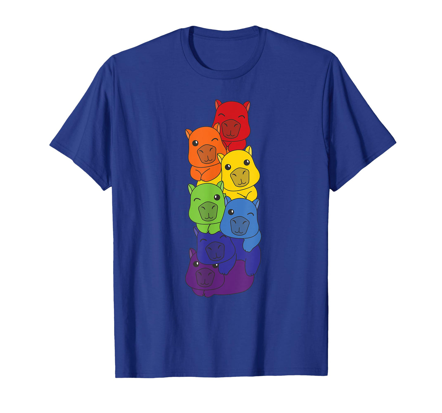 Rainbow Capybaras Cute Animals Colorful Capybara T-Shirt