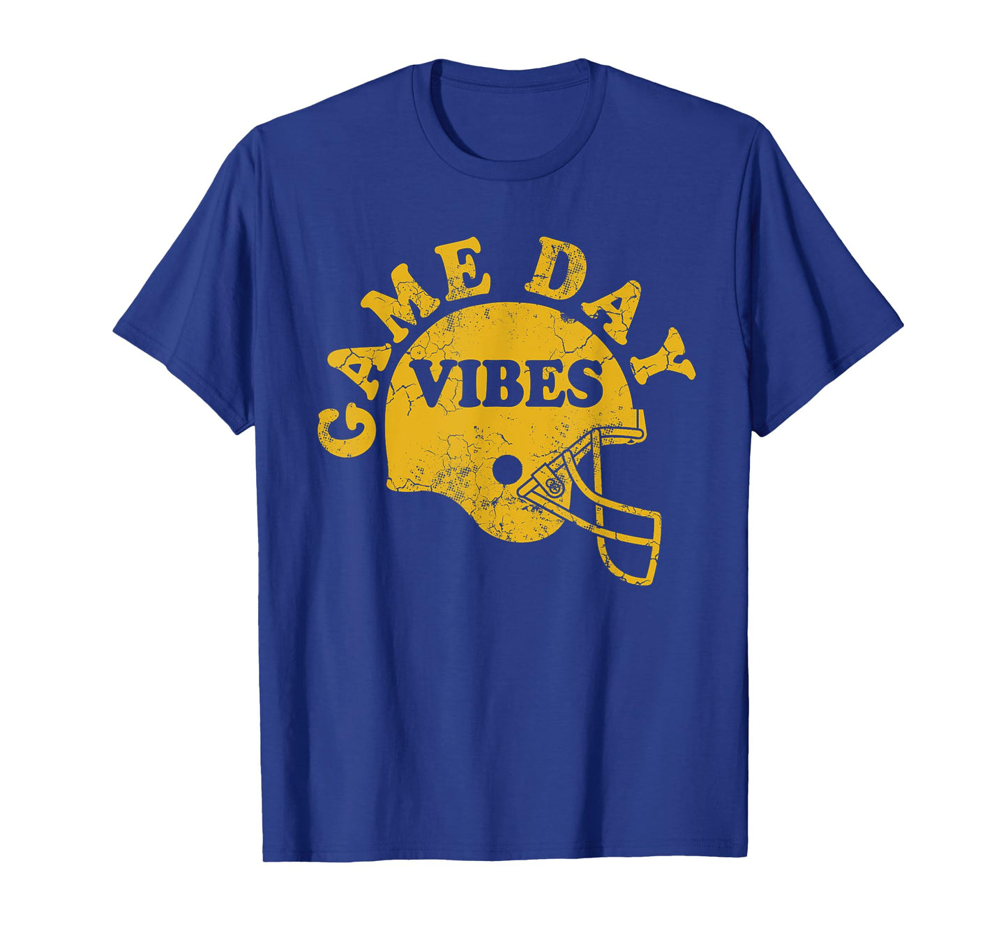 Football Game Day Vibes Yellow Helmet Men Women Kids Boys T-Shirt
