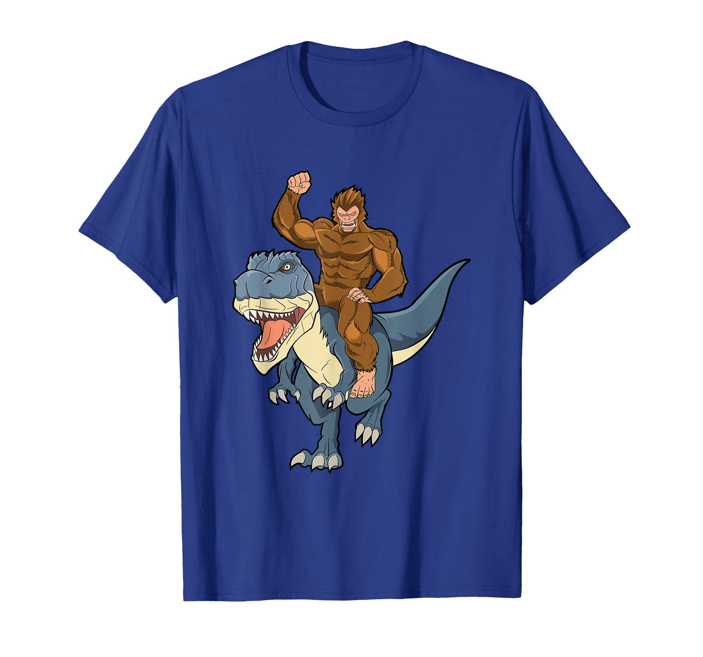Bigfoot Sasquatch Riding Dinosaur T Rex For Boys Girls Kids T-Shirt