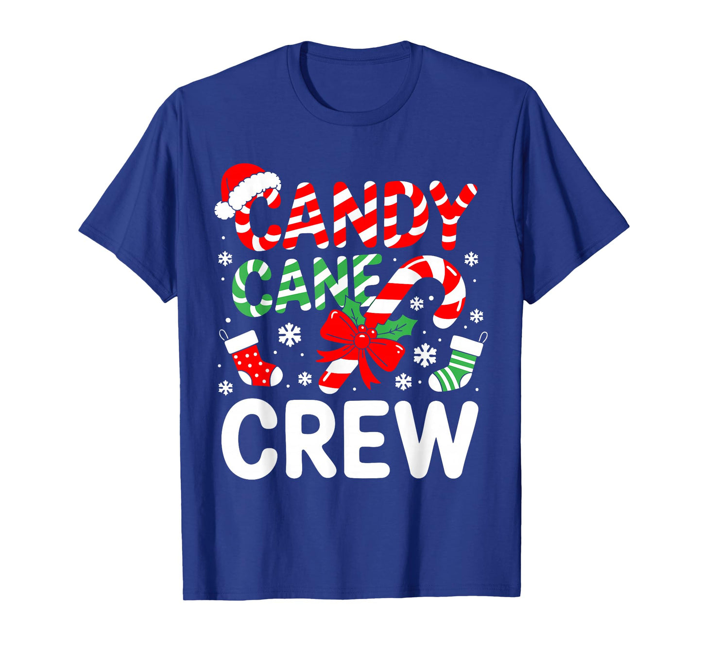 Candy Cane Crew Shirt Adult Men Women Kids Christmas Pajamas T-Shirt