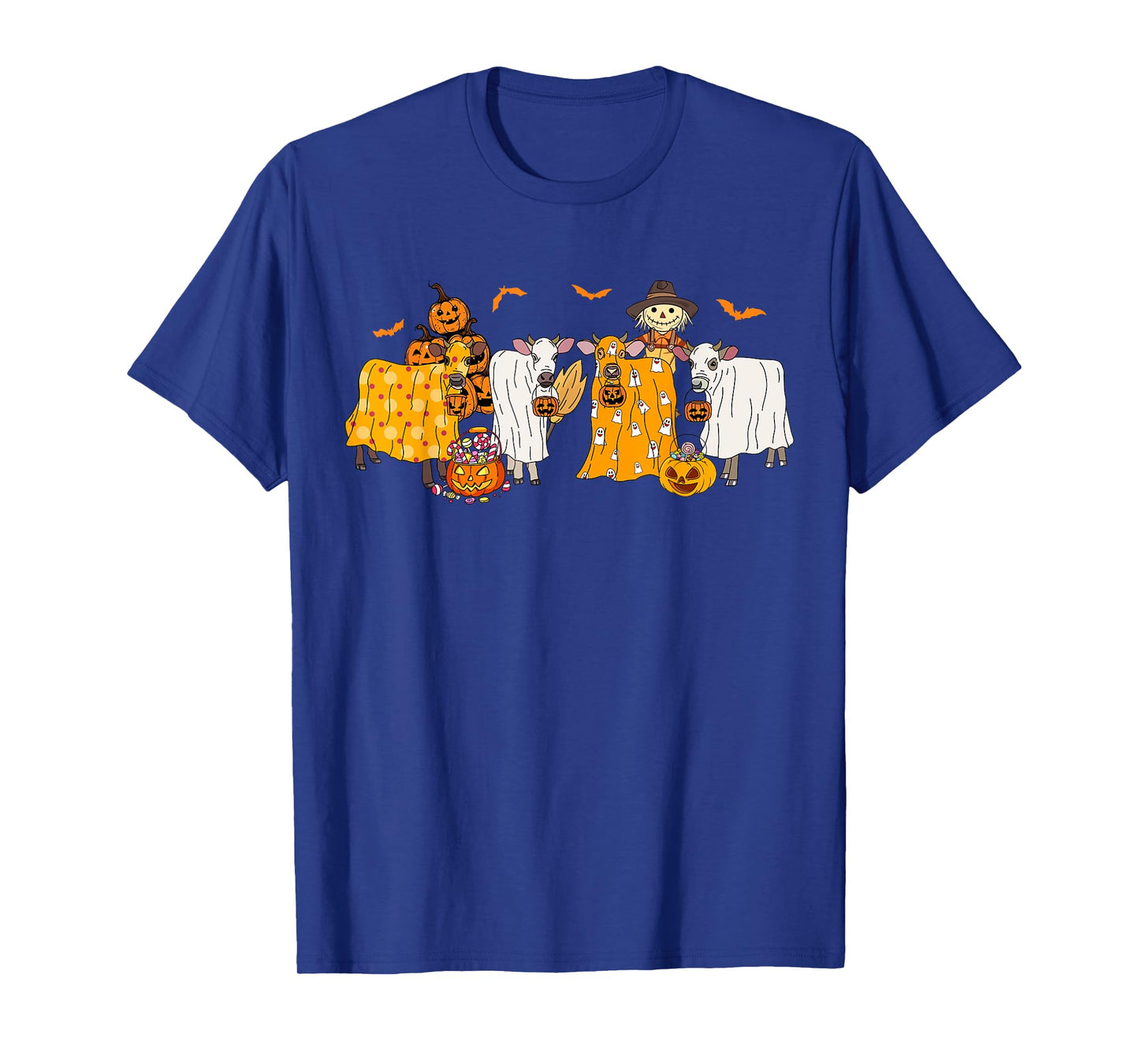 Cow Dressed As Ghost Farm Animal Spooky Season Halloween T-Shirt