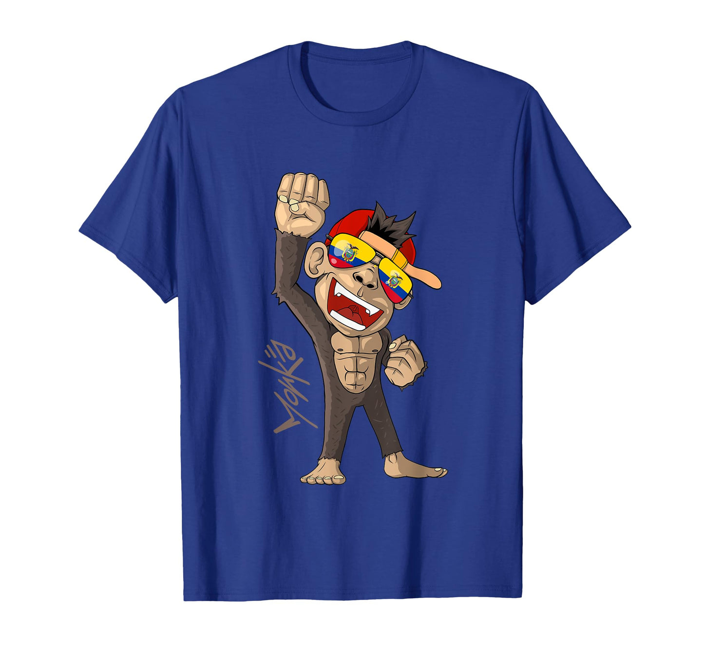 Ecuador Flag - Cheering Monkey - Fan T-Shirt