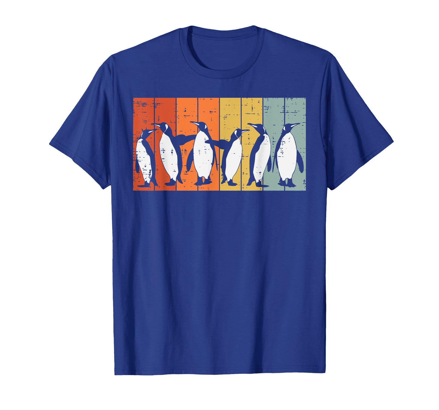 Penguins Retro Stripes Retro Antarctic Bird Kids Men Women T-Shirt