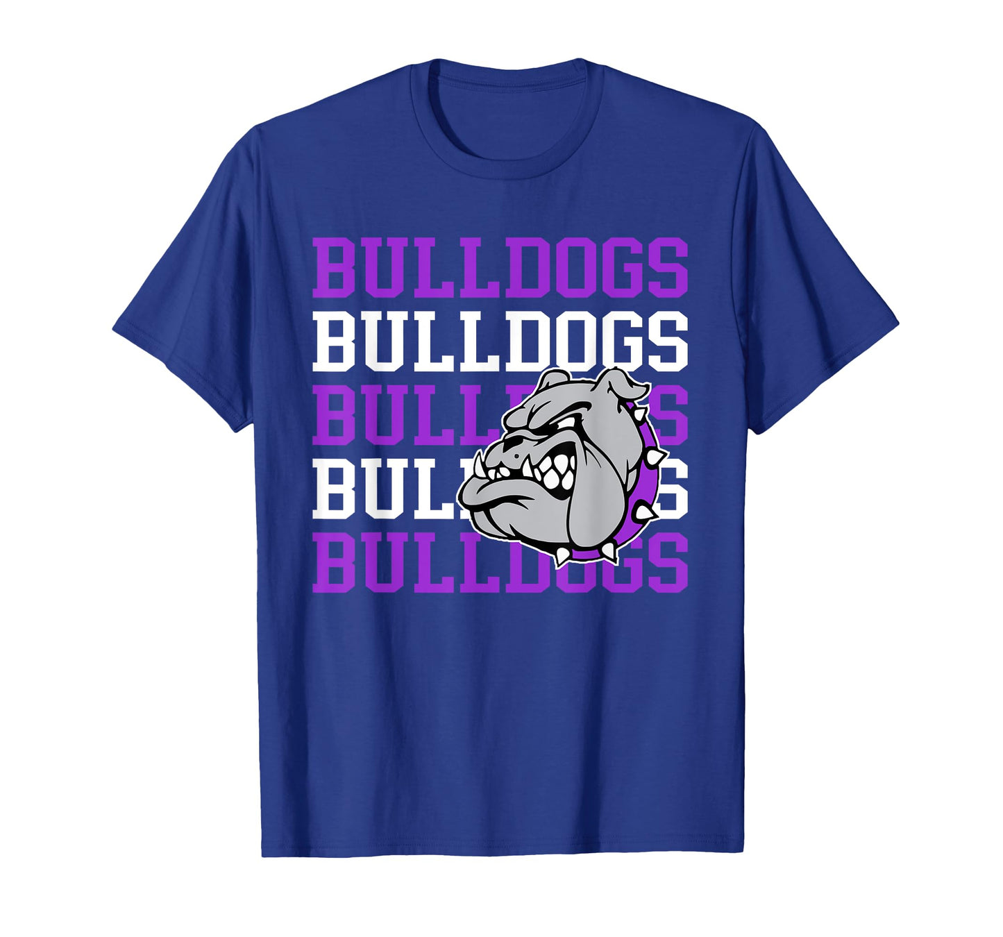 Purple Bulldogs School Spirit Bulldog Mascot Teacher Bulldog T-Shirt