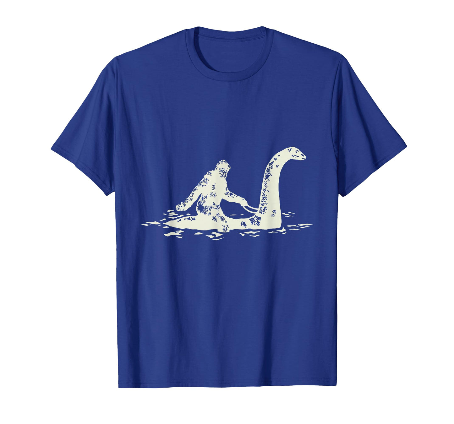 Bigfoot Sasquatch Riding The Loch Ness Monster Funny,Short Sleeve T-Shirt