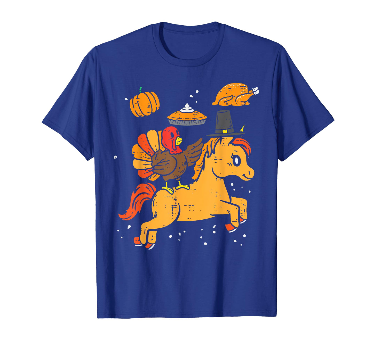 Turkey Ridin Unicorn Pumpkin Thanksgiving Toddler Girls Kids T-Shirt