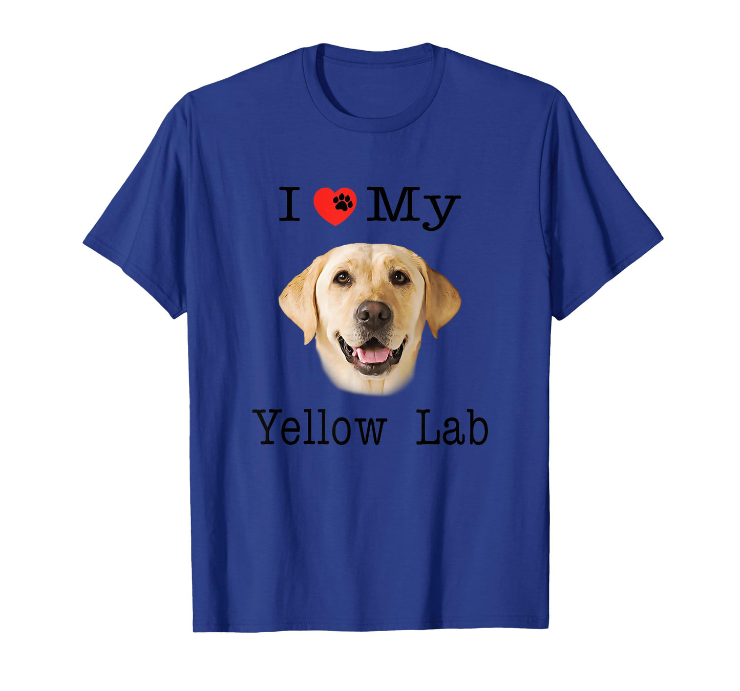 I Heart Love My Yellow Lab Portrait of Labrador Face T-Shirt