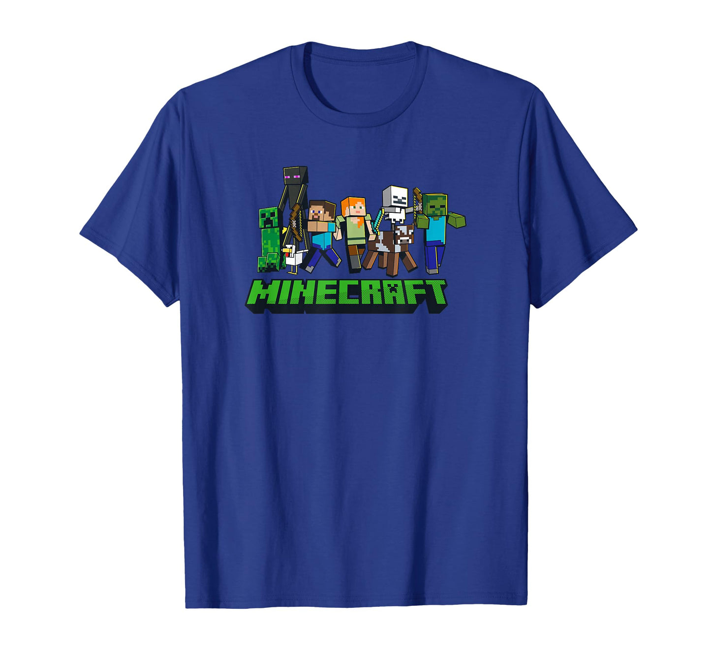 Minecraft Unisex-Adults Kids T-Shirt, Skeleton, Grey, Small, Short Sleeve, Crew Neck, Modern, Graphic Design, Lightweight