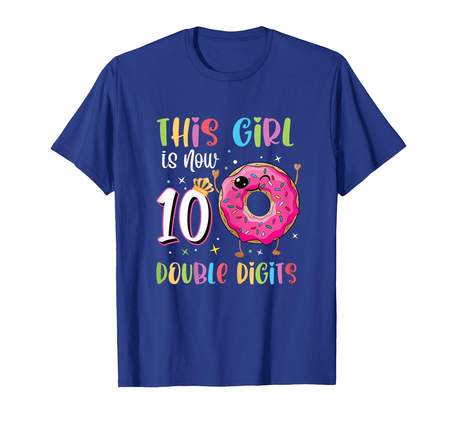 This Girl Is Now 10 Double Digits 10th birthday Donut T-Shirt